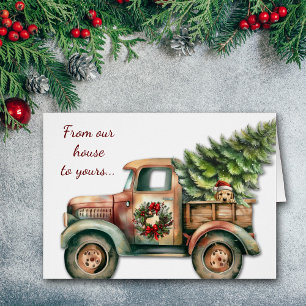 Retro Christmas Truck Yellow Labrador Retriever