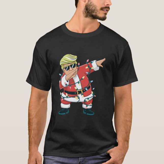Retro Christmas Trump Dab Dance Xmas Men Women Boy T-Shirt (Front)