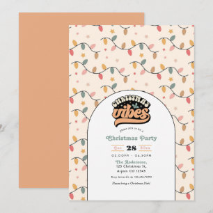 Retro Christmas Vibes Holiday Party Invitation