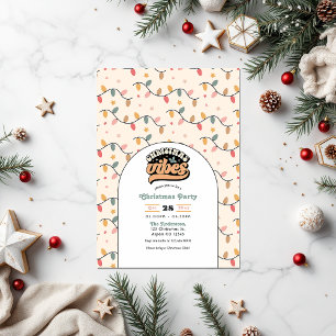 Retro Christmas Vibes Holiday Party Invitation