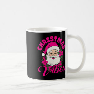 Retro Christmas Vibes Pink Santa Claus Fun Xmas Wo Coffee Mug