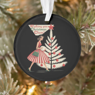 Retro Christmas Vintage 50s Holiday 1950s Lady Ornament