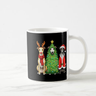 Retro Christmas Whippet Santa Reindeer Dog Lover  Coffee Mug