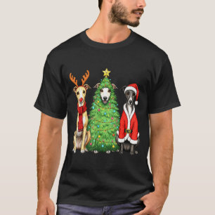 Retro Christmas Whippet Santa Reindeer Dog Lover  T-Shirt