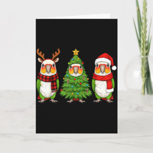 Retro Christmas White Bellied Caique Parrot Santa Card