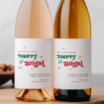 Retro Christmas Wine Bottle Label Drink Gift Label<br><div class="desc">This fun Christmas wine bottle label features a stylish design with a bright red and green retro font and gold boho stars. They can be used on a gift or they make perfect decor for a Christmas dinner party or other special event. You can pair it with anything in the...</div>