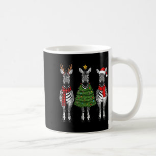 Retro Christmas Zebra Santa Reindeer Safari Animal Coffee Mug