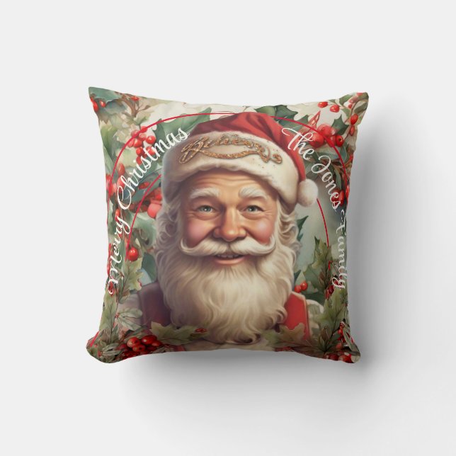 Retro ChristmasSanta Claus  Cushion (Front)