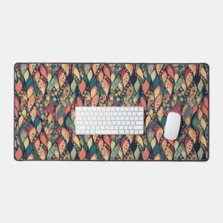 Retro Chromatic Leaf Cascade Desk Mat