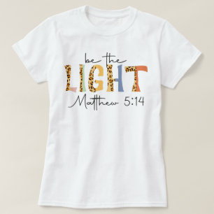 Retro Church Be the Light Christian Proverbs T-Shirt