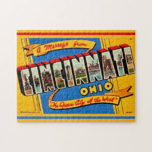 Retro Cincinnati Greeting Jigsaw Puzzle