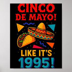 Retro cinco de mayo mexican party  poster
