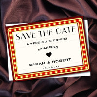 Retro Cinema Theatre Marquee Sign Red Wedding