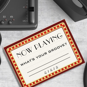 Retro Cinema Theatre Marquee Sign Song Request Enclosure Card