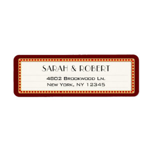 Retro Cinema Theatre Marquee Sign Wedding Address