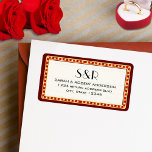 Retro Cinema Theatre Marquee Sign Wedding Address Label<br><div class="desc">Dark red burgundy retro cinema theatre marquee sign return address labels for wedding invitations.</div>