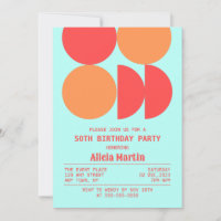 Retro Circle Geometric Pattern Mint Birthday
