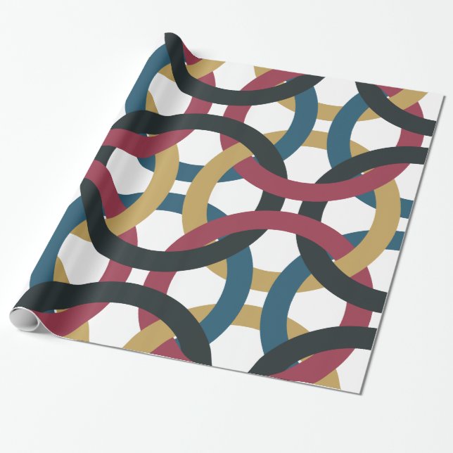 Retro circle knots wrapping paper (Unrolled)