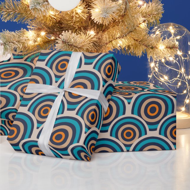 Retro Circle Pattern Wrapping Paper (Holidays)