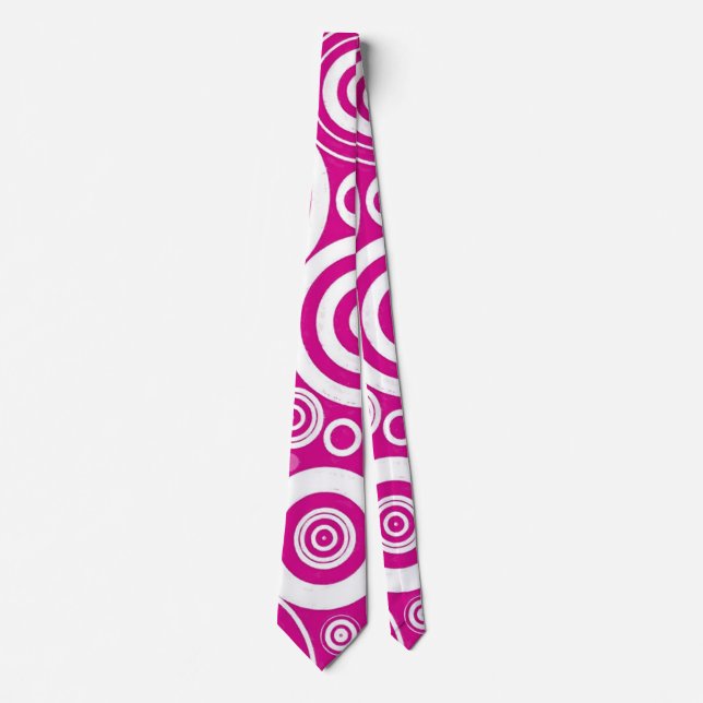 Retro Circle Pink Tie (Front)