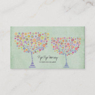 Retro Circle Trees Personal Business Profile Card