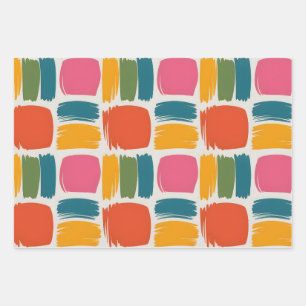 retro circle wrapping paper, 70s wrapping paper, m paper sheet