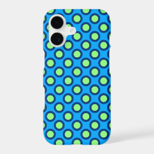 Retro circled dots, cerulean blue and green