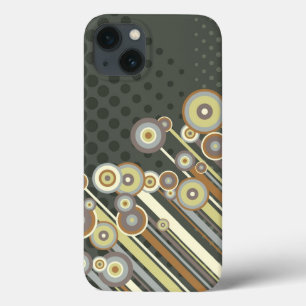 Retro Circles Abstract Diagonal Stripes Phone Case