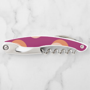 Retro Circles and Shadows Bold Pattern Purple Corkscrew