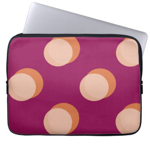 Retro Circles and Shadows Bold Pattern Purple Laptop Sleeve