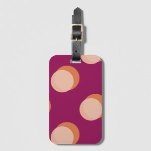 Retro Circles and Shadows Bold Pattern Purple Luggage Tag