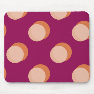 Retro Circles and Shadows Bold Pattern Purple Mouse Mat