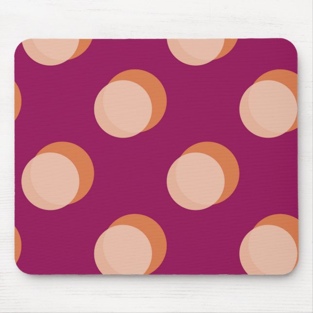 Retro Circles and Shadows Bold Pattern Purple Mouse Mat (Front)