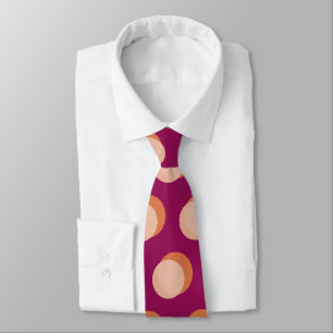 Retro Circles and Shadows Bold Pattern Purple Tie