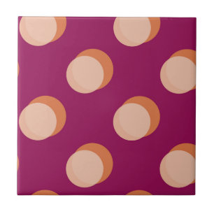 Retro Circles and Shadows Bold Pattern Purple Tile