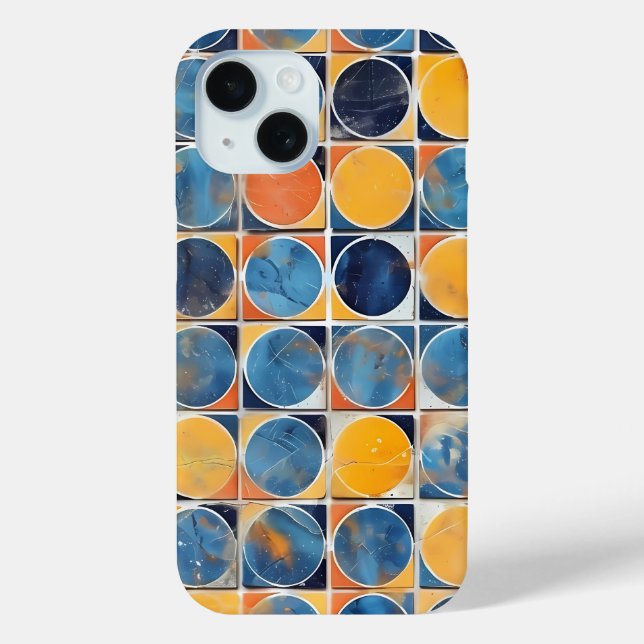 Retro Circles and Squares Mosaic Phone Case (Back)