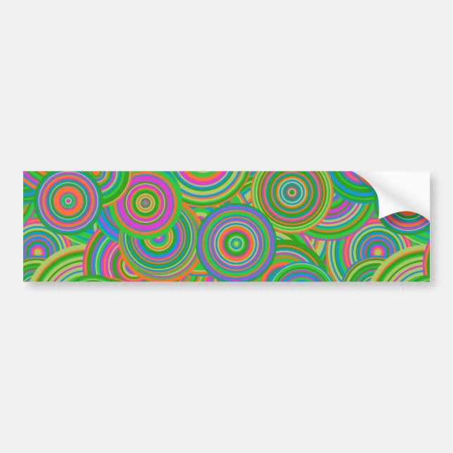retro circles bumper sticker (Front)
