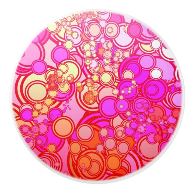 Retro Circles Ceramic Knob (Front)