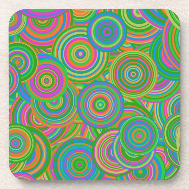 retro circles coaster (Front)