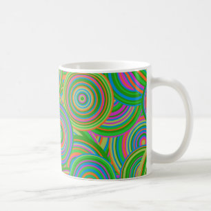 retro circles coffee mug