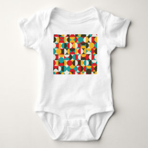 Retro Circles: Colourful Hipster Pattern. Baby Bodysuit