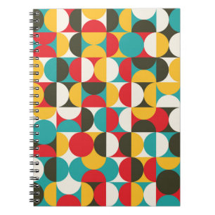 Retro Circles: Colourful Hipster Pattern. Notebook
