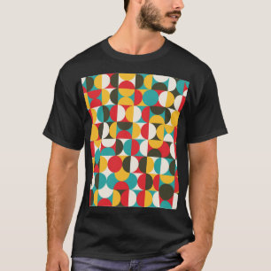 Retro Circles: Colourful Hipster Pattern. T-Shirt