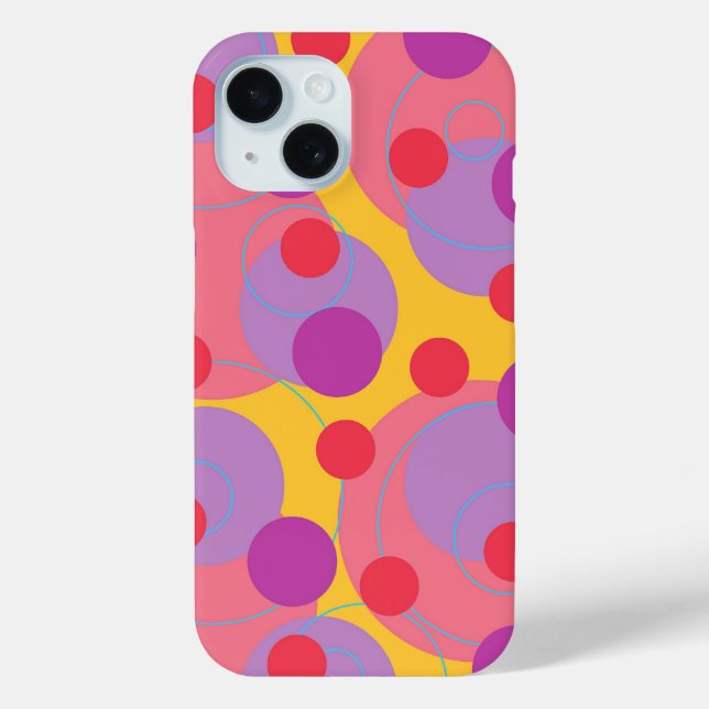 Retro Circles Dots Blackberry Purple Funky Groovy Case-Mate iPhone Case (Back)