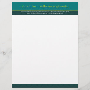 Retro Circles Green & Teal Business Letterhead