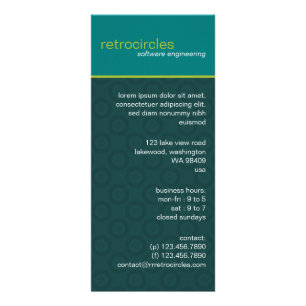 Retro Circles Green & Teal Business Rack Card