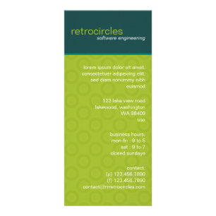Retro Circles Green & Teal Business Rack Card