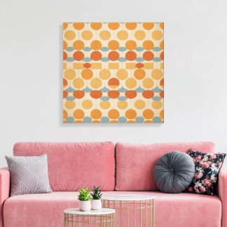 Retro Circles & Grids – Mid-Century Modern Canvas Print