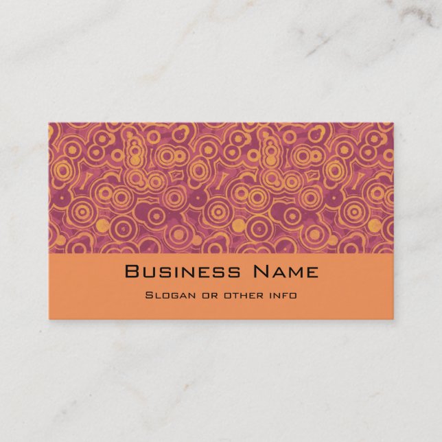 Retro Circles Grunge Pattern Business Card (Front)