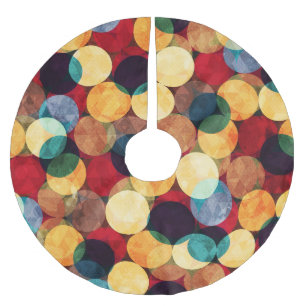Retro circles, grunge texture seamless pattern. brushed polyester tree skirt